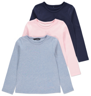 George 3 Pack Assorted Long Sleeve T-shirts
