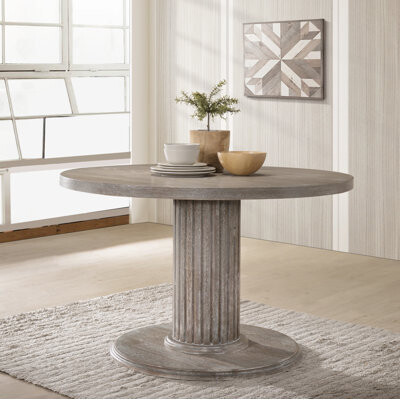 Laurel Foundry Modern Farmhouse Jedidiah Wood Pedestal Dining Table
