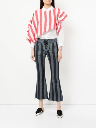Marques Almeida Lace-Up Cropped Jeans