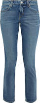 Thumbnail for your product : Amo Cropped Distressed Faded Mid-rise Skinny Jeans