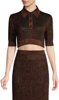 Thumbnail for your product : Michael Kors Cropped Metallic Polo