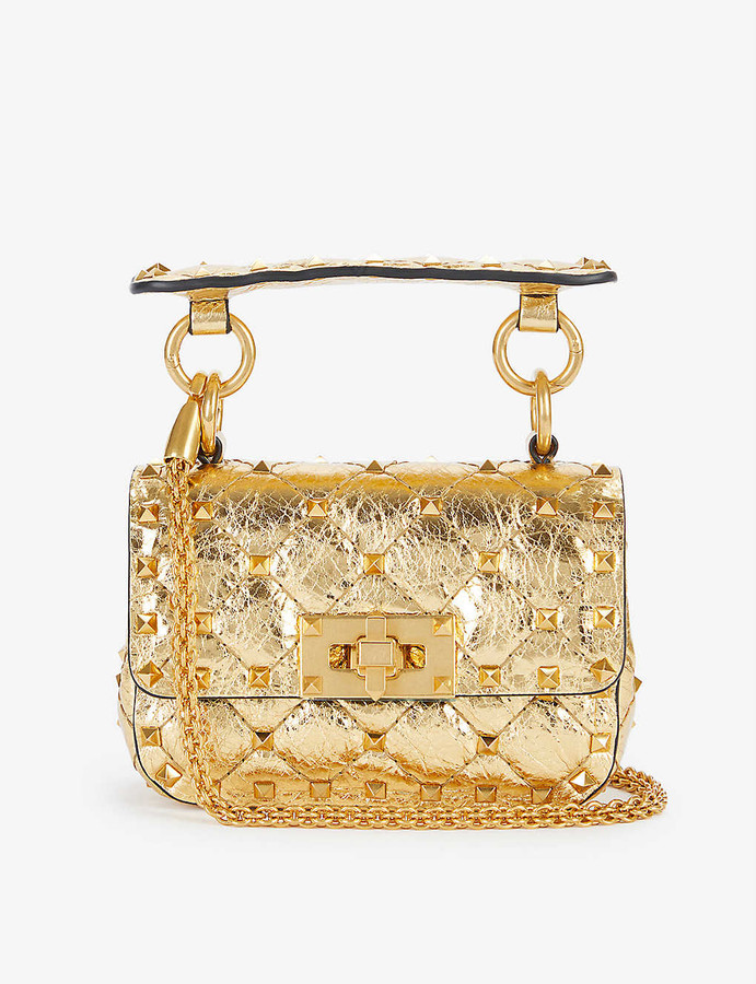 Valentino Garavani Rockstud Spike Micro quilted metallic leather cross