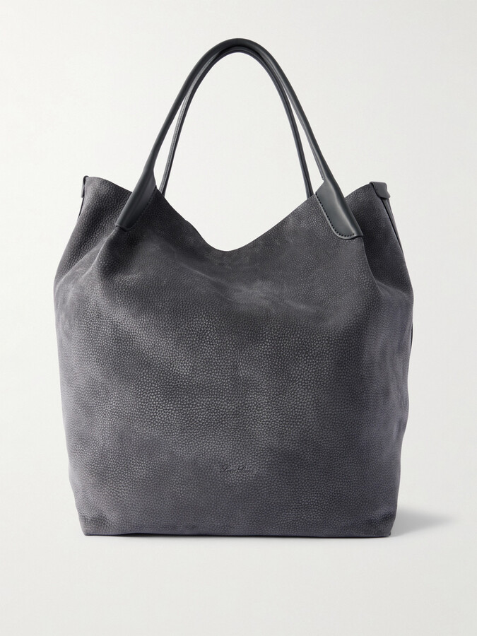 Loro Piana Bale Extra-Large Leather-Trimmed Full-Grain Nubuck Tote Bag