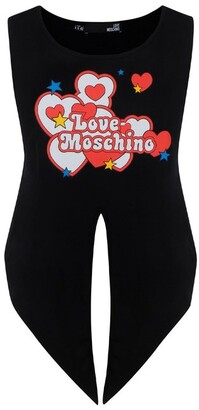 Love Moschino Logo Printed Cropped T-Shirt