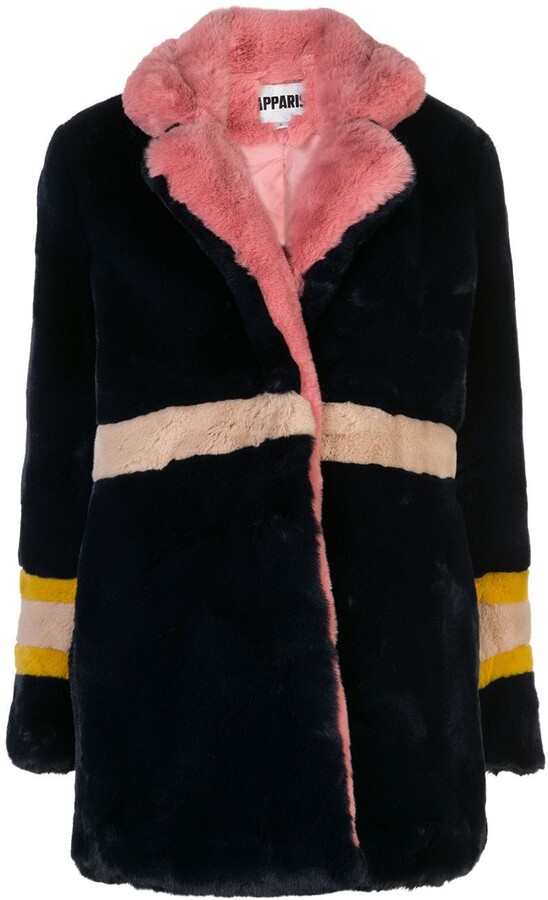 Apparis Lisa panelled fauxfur coat ShopStyle