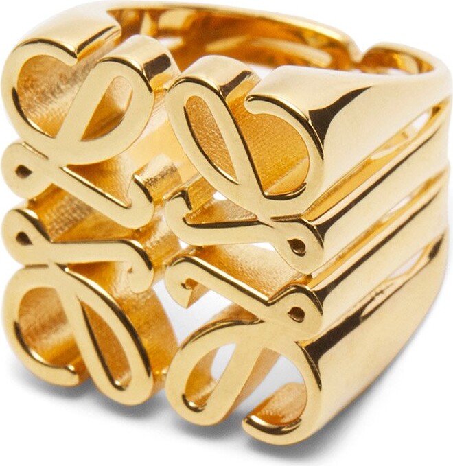 Loewe Luxury Anagram chevaliere ring in sterling silver - ShopStyle