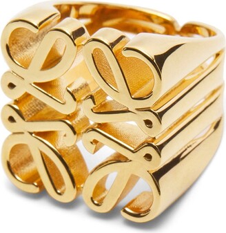 新品　LOEWE ANAGRAM CHEVALIERE RING GOLD Loewe Luxury Anagram chevaliere ring in sterling silver - ShopStyle