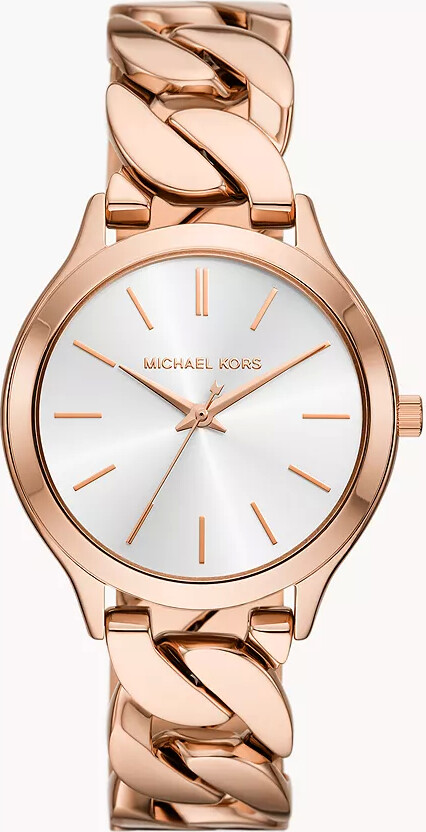 Michael Kors Runway Three-Hand Rose Gold-Tone Stainless Steel
