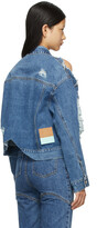 Thumbnail for your product : Sjyp Blue Denim Damaged Jacket