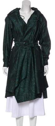 Donna Karan Silk-Blend Knee-Length Coat