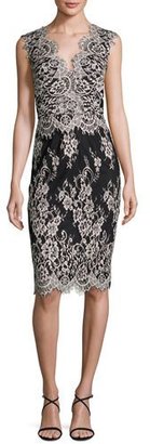 Erin Fetherston Sleeveless Scalloped Lace Cocktail Dress, Black