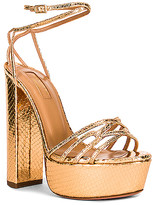 Thumbnail for your product : Aquazzura First Kiss 140 Plateau Sandal in Metallic Copper,Pink