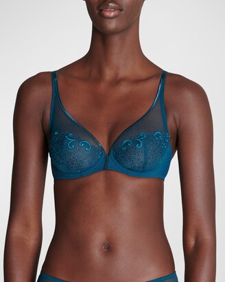 Simone Perele Delice Two-Part Full-Cup Sheer Plunge Bra - ShopStyle