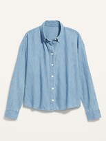 Thumbnail for your product : Old Navy Long-Sleeve Cropped Jean Boyfriend Shirt for Women
