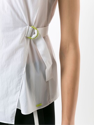 Armani Exchange Wrap-Style Belted Sleeveless Blouse