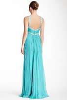 Thumbnail for your product : La Femme Jewel Embellished Empire Gown