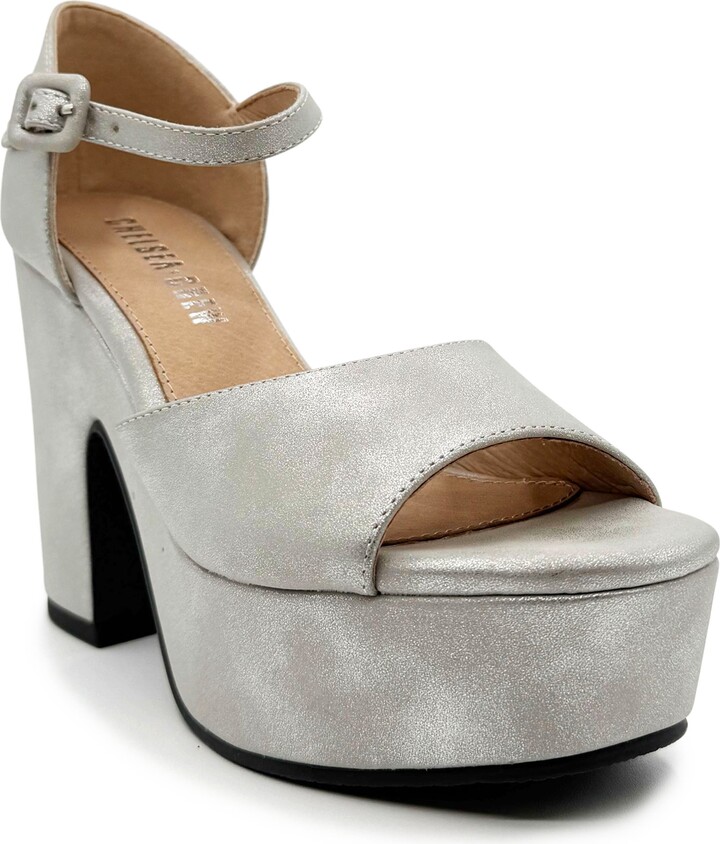 CHELSEA CREW Quill Metallic Platform Sandal