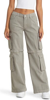 Cotton-ripstop wide-leg cargo pants