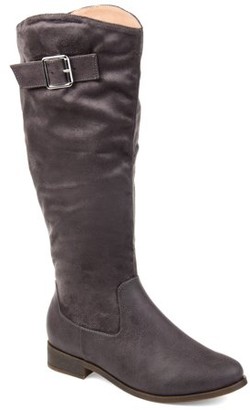 two tone wide calf boots