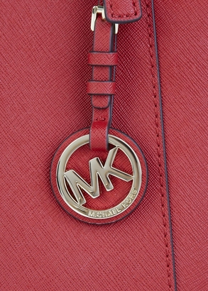 Michael Kors Jet Set medium red leather tote