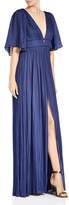 Thumbnail for your product : Halston Pleated Slit V-Neck Gown