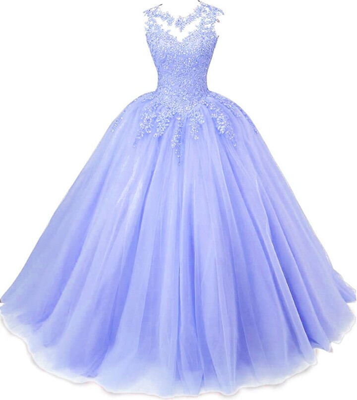 Natasha Dress Women's Scoop Beaded Lace Quinceanera Dresses Sweet 16