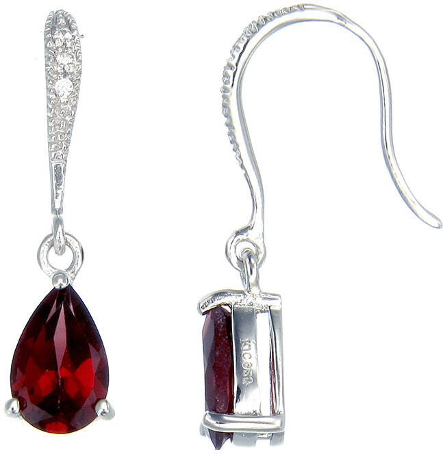 Garnet Silver Earrings | Shop the world's largest collection of fashion 