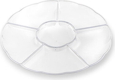 Smarty Had a Party Clear Big 6-Partition Round Disposable Plastic Trays