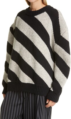 Meryll Rogge Diagonal Stripe Double Face Wool Sweater