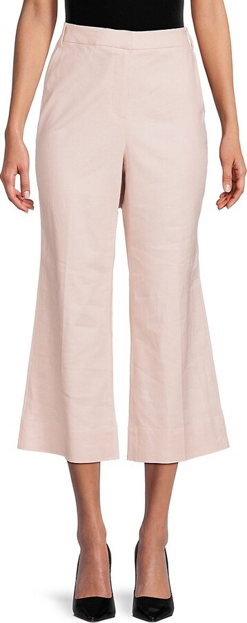 Linen-blend Crop Pants