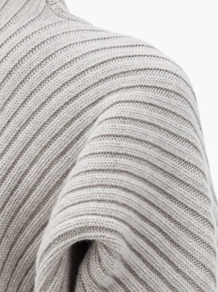 Jil Sander Abstract Ribbed Wool Sweater - Light Grey