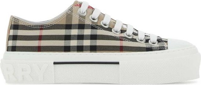 Burberry Checked Lace-Up Sneakers