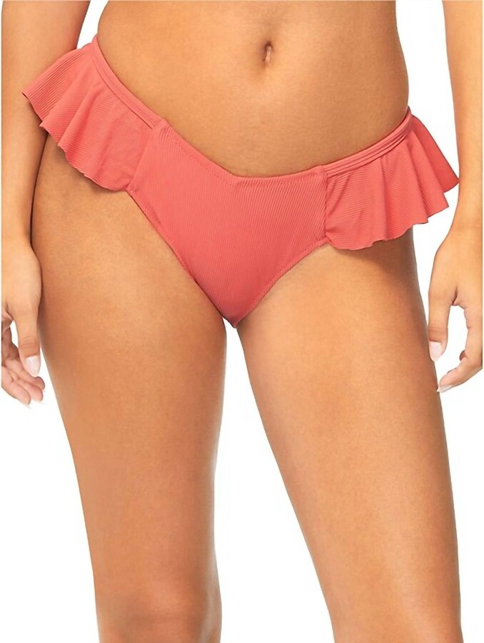 Raisins Women's Seastar V Waist Hipster Swim Bottom In Coral