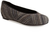 Thumbnail for your product : Eileen Fisher 'Quilt' Crepe & Leather Hidden Wedge Flat