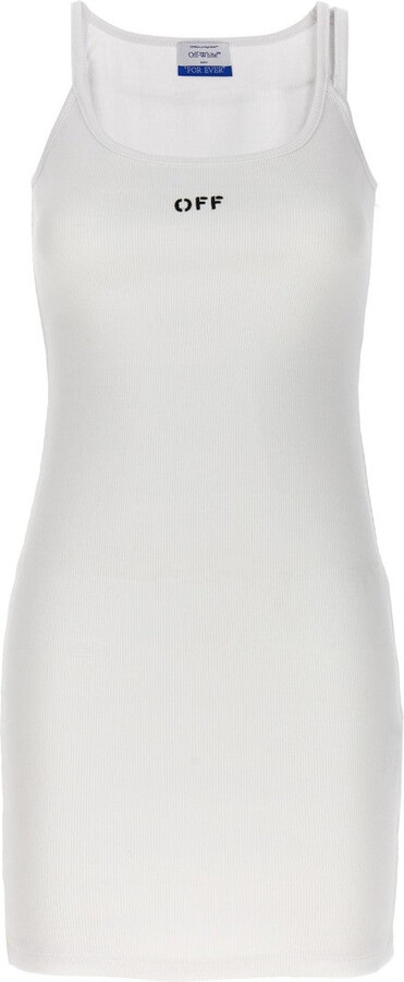 Off-White Logo Midi Dress - White