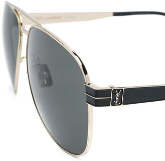 Saint Laurent Eyewear Gold-Tone Aviator Sunglasses