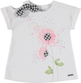 Thumbnail for your product : Mayoral Short-Sleeve Floral Tee w/ Gingham Leggings, Black/White, Size 3-7