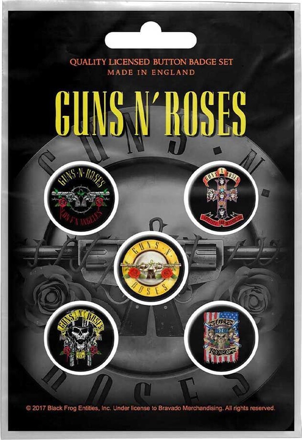 Guns N' Roses Bullet Band Logo Button Badge 5 Pack - ShopStyle Wrapping ...
