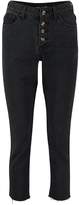 Thumbnail for your product : boohoo Petite Mock Horn Button High Rise Straight Jean