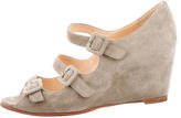 Thumbnail for your product : Christian Louboutin Multistrap Suede Wedges