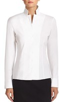 Thumbnail for your product : Akris Stand Collar Poplin Blouse