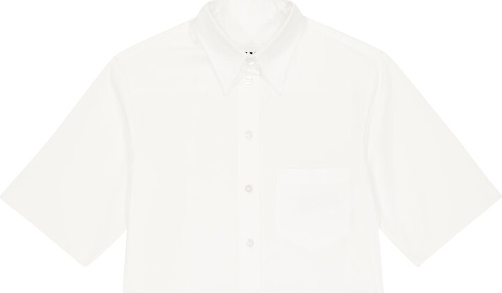 MM6 MAISON MARGIELA Kids Logo cropped cotton shirt