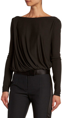 Tom Ford Draped-Front Jersey Bodysuit