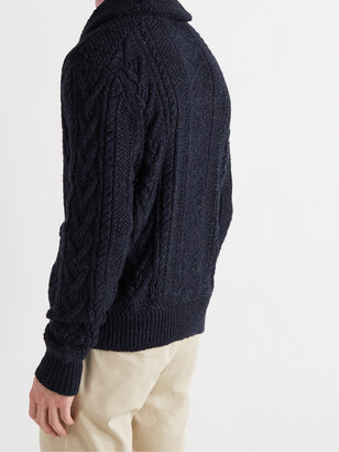 Polo Ralph Lauren Shawl-Collar Cable-Knit Cotton-Blend Cardigan