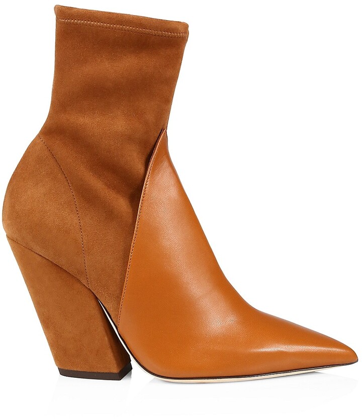 rose colored ankle boots