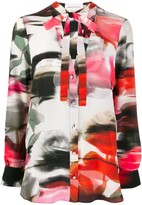 Thumbnail for your product : Alexander McQueen Rose Print Silk Blouse