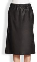Thumbnail for your product : Theory Teeka Easeful Leather Midi Skirt