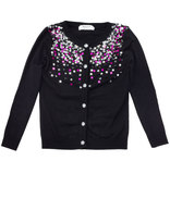 Thumbnail for your product : Milly Minis Sequined Knit Cardigan, Black