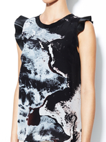 Thumbnail for your product : Aryn K Silk Flutter Sleeve Graphic Top