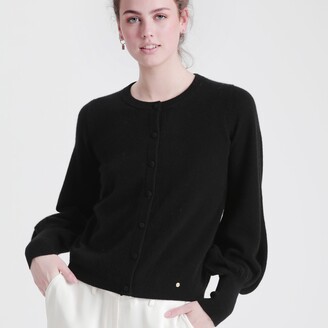 Tirillm "Ava" Cashmere Cardigan With Puffed Sleeves